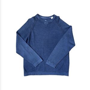 Tommy Bahama RELAX Blue Cotton Ribbed Long Sleeve Crew Neck Shirt Size L
